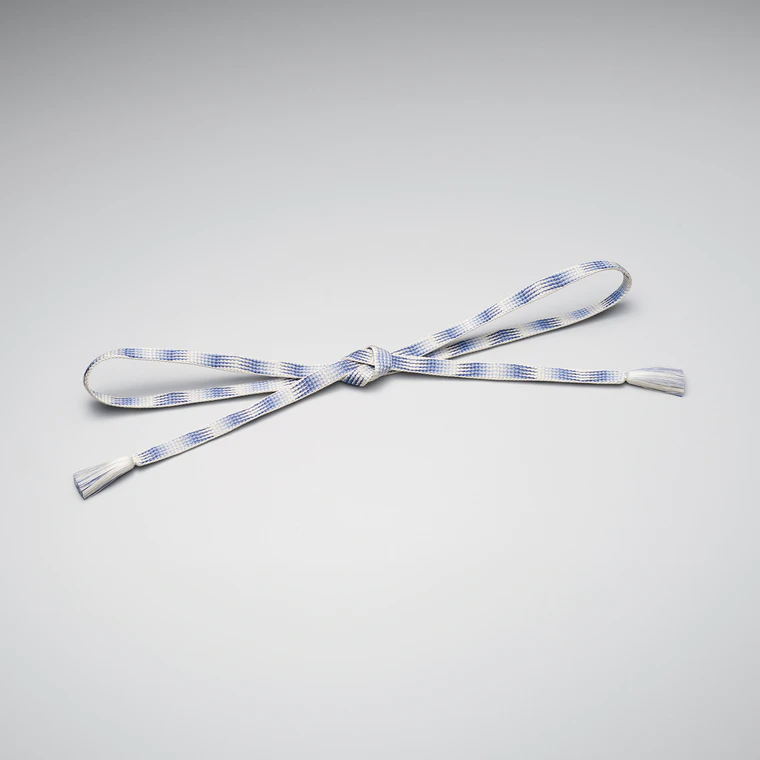 photo Obijime made of braided cord in “Ayatake takedagumi” style  “Ice cliff”