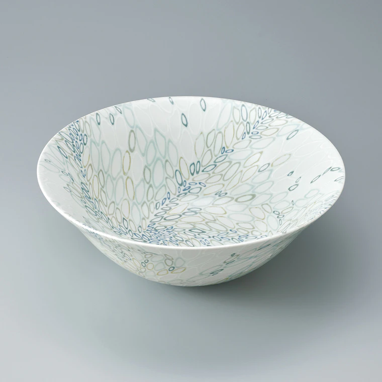 photo Bowl with water design in glaze painting