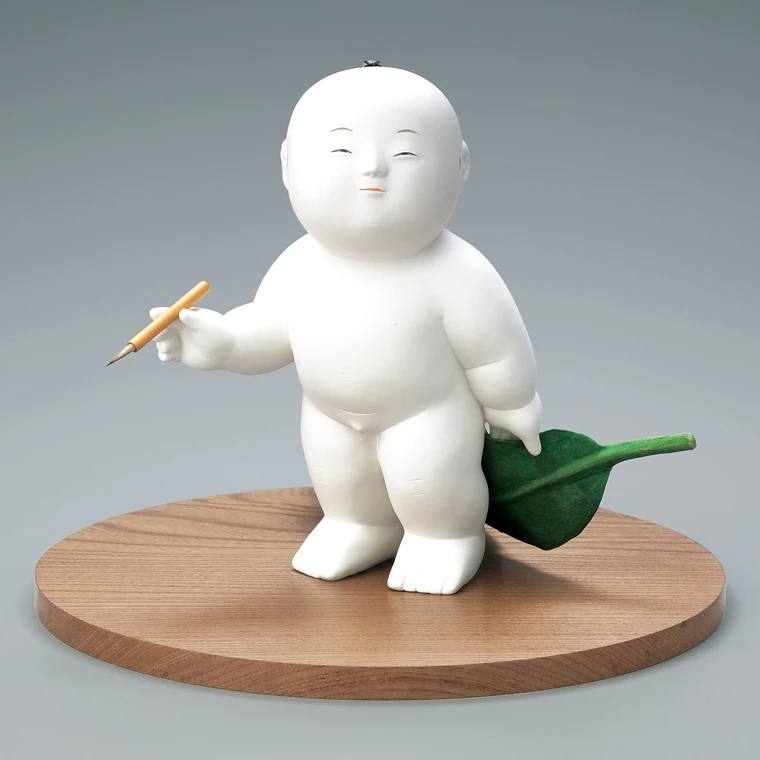 写真:木彫胡粉「言ノ葉」