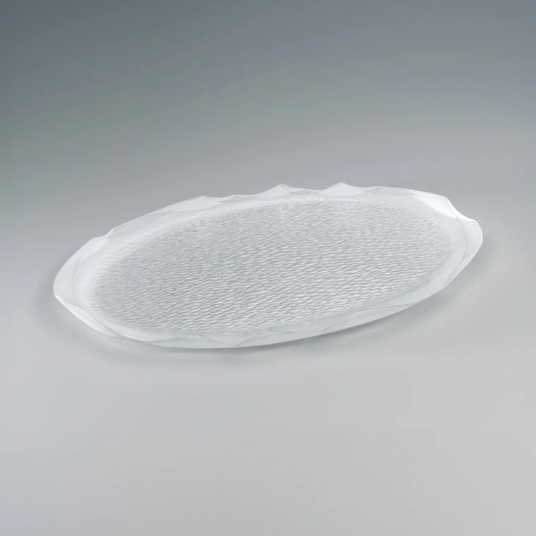 photo Laminated bowl with rainbow color and engraved decoration “Wide and deep water”
