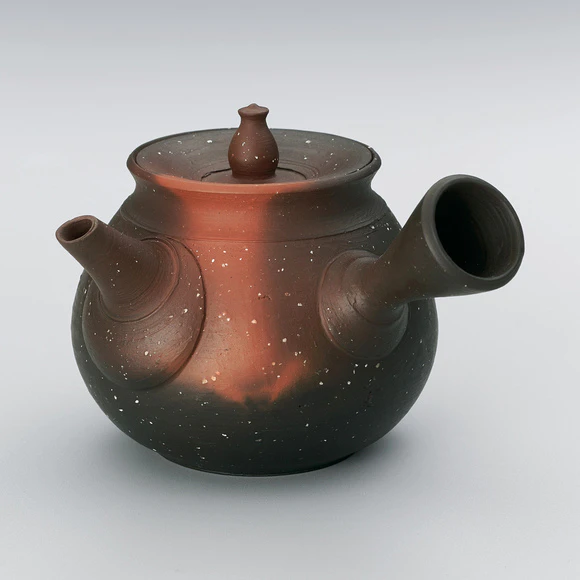 小石原善窯 焦茶花瓶 茶道具荷物より 変形