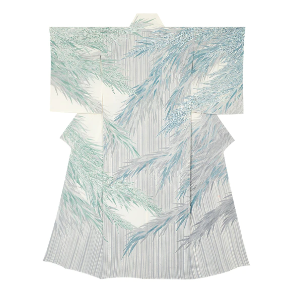 Formal kimono with design in yuzen dyeing  “Spring haze”