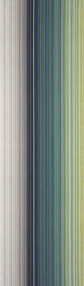 Cotton obi sash with Kokura weave stripes  “Waterfall sound Adagio”