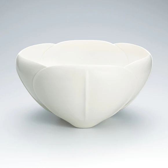 Bowl with Ivory White Glaze and Engraved Design