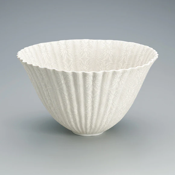 Bowl with marbled sarasa pattern