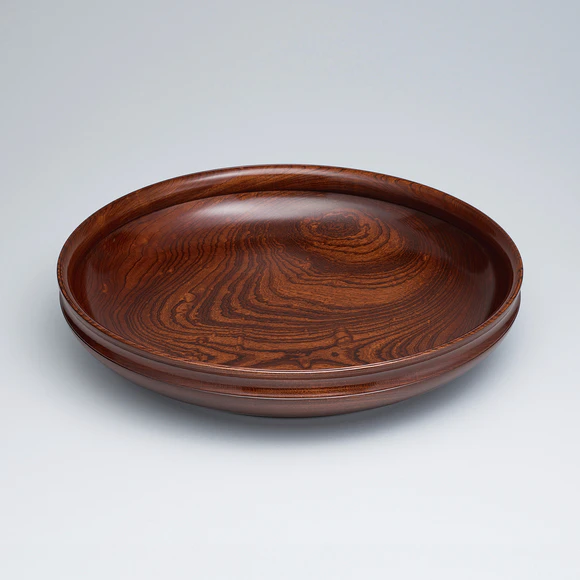 Bowl of zelkova wood finished in wiped urushi