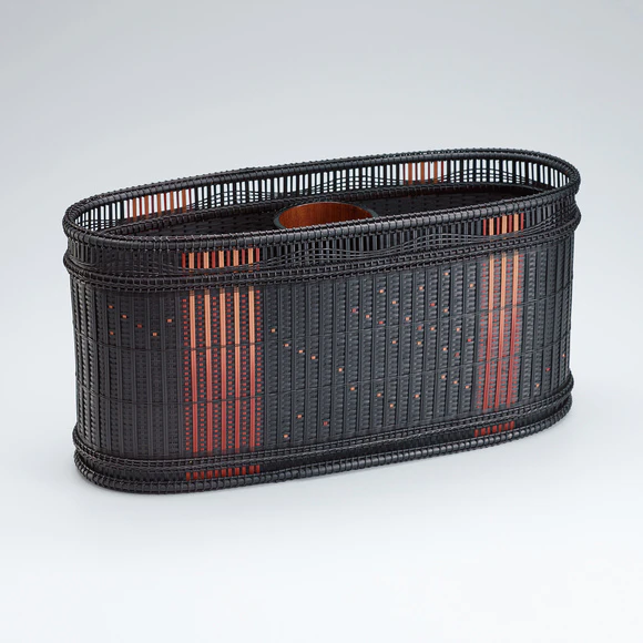 Flower basket in tachisashi-ami weave  “Firefly light of love”