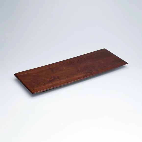 Rectangular dish of horse chestnut wood finished in wiped urushi