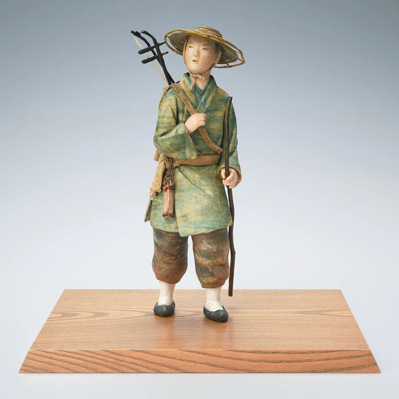 Doll Formed with Tōso Over Wooden Core and Covered with Cloth and Paper "Buzz of Cicada"