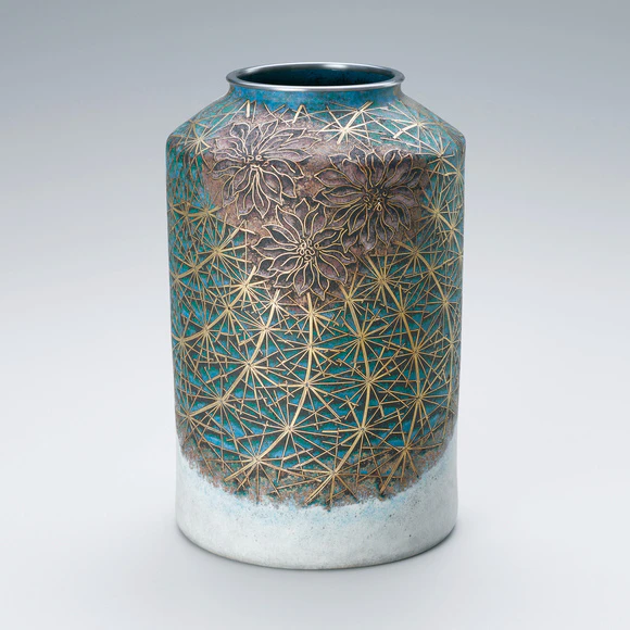 Opaque cloisonne flower vessel  “Cactus I”