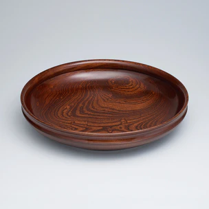 Bowl of zelkova wood finished in wiped urushi