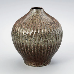 Flower vase of mokumegane
