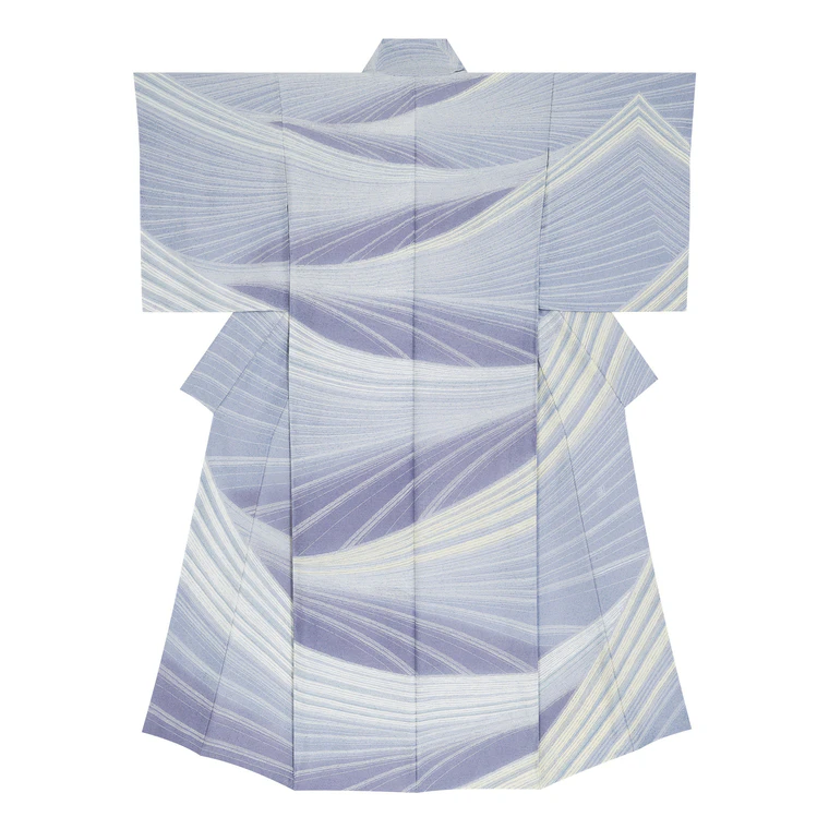 photo Kimono with design in yūzen dyeing. “Rapids”