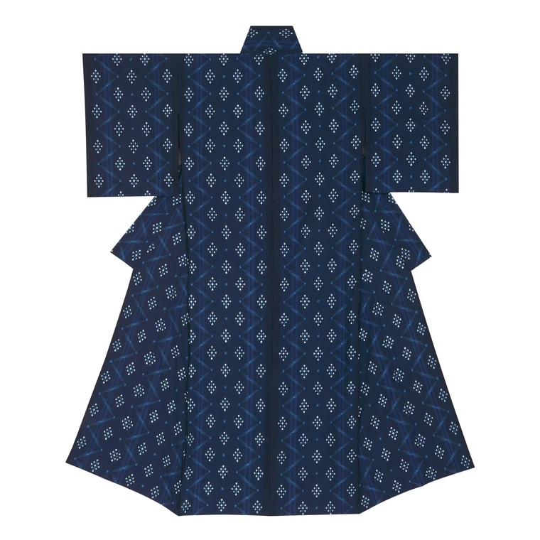 photo Kimono of Kurume kasuri. “Smell of flowers”