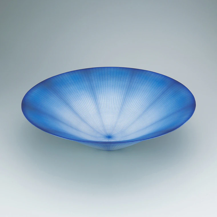 photo Bowl with blue line inlay design.