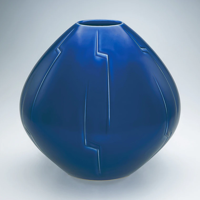 photo Jar with purplish blue glaze.