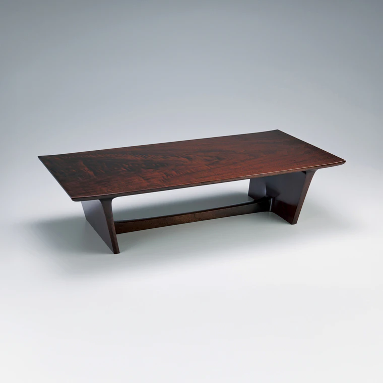 photo Low table of black walnut wood.