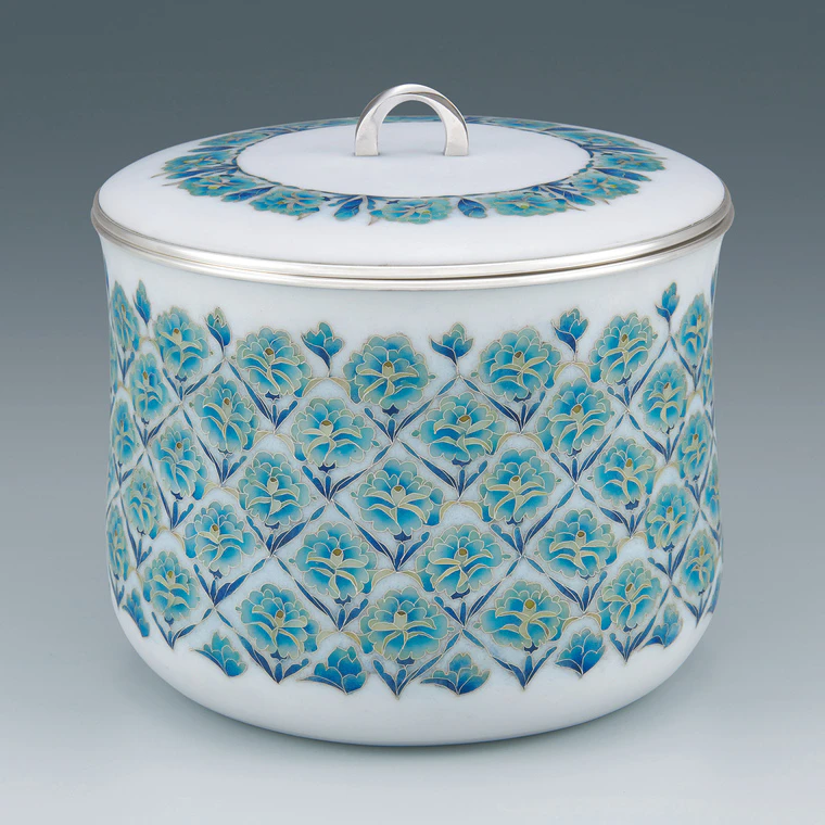 photo Cloisonne tea ceremony fresh water jar. “Flower rythm”
