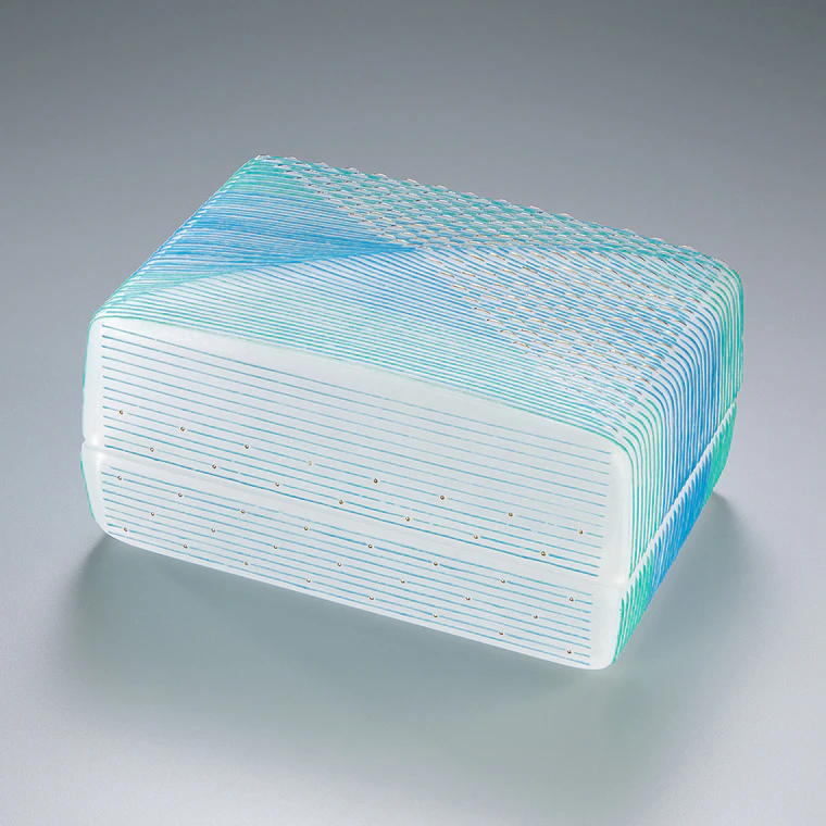 鋳込み硝子筥「ひかりのうみ」(石田 知史)｜ギャラリージャパン