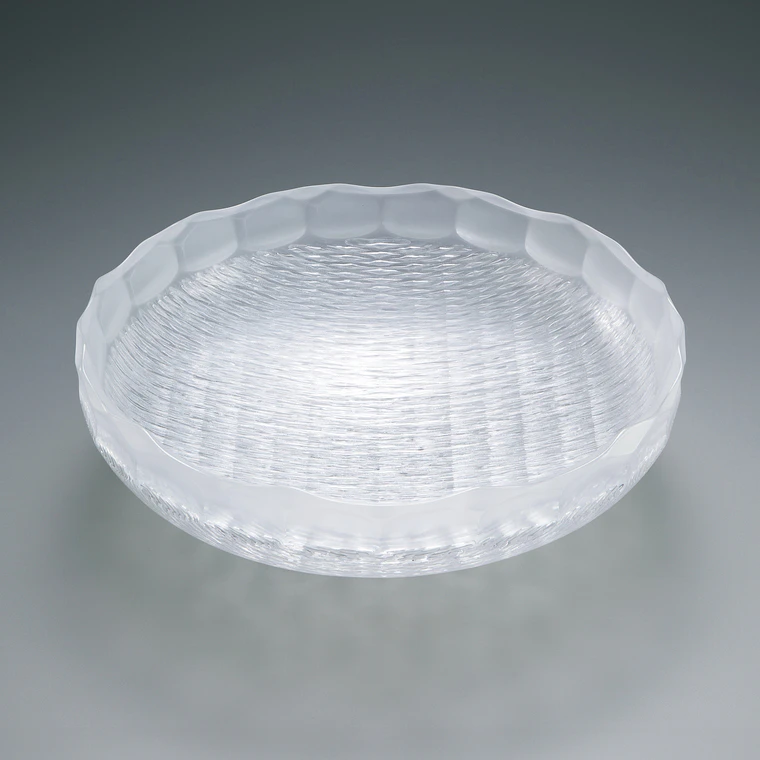 photo Laminated bowl with engraved decoration. “White ripple”