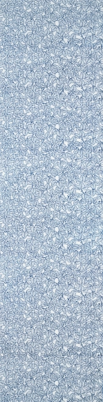 Linen cloth for kimono with design in nagaita-chūgata. “Paulownia leaf pattern”