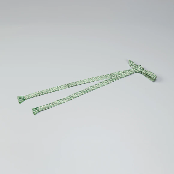 Obijime in karakumi braiding. “Moutain turns green in spring”