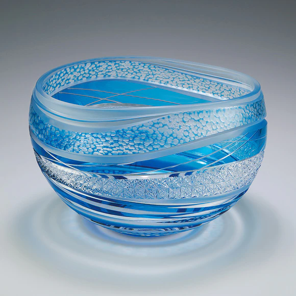 被硝子切子皿「相生橋から」 (Ikuko Ogawa ) ｜Gallery Japan