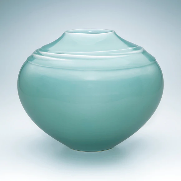 精華 花生 貫入 陶芸 壺 骨董 青嵐 青磁 花器 花入 花生 飾壷 高橋和三郎 氷結貫入青磁 瓶 壷 花瓶 花器 青磁壺 花入 花生 共