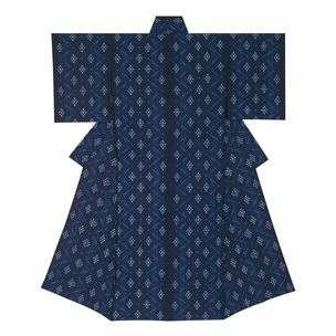 Kimono of Kurume kasuri. “Smell of flowers”