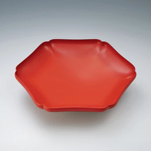 花瓶　花器　漆器　林暁　人間国宝　重要無形文化財　置物　床間　工芸品　骨董 乾漆六弁輪花盛器(伴野 崇)｜ギャラリージャパン