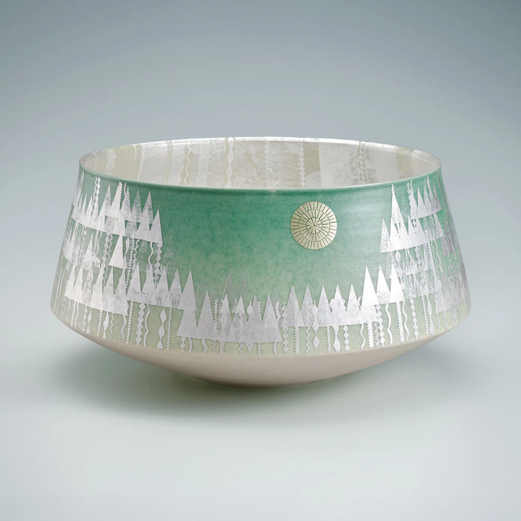 photo Bowl with Green, Silver and Gold Decoration “Nei”