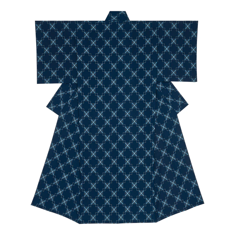 photo Kimono of Kurume Kasuri “Bright Moon Night”