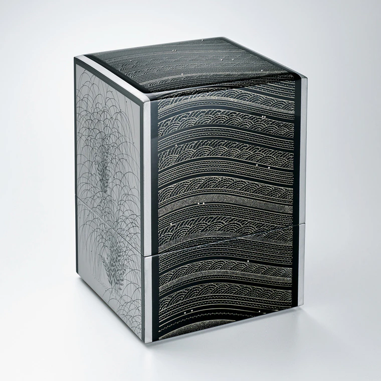 photo Box with Design in Chinkin and Inlay “Village of Mountain and Sea”