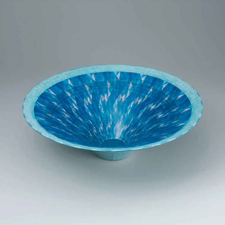 photo Bowl with Blue Multi Layered Geometric Pattern