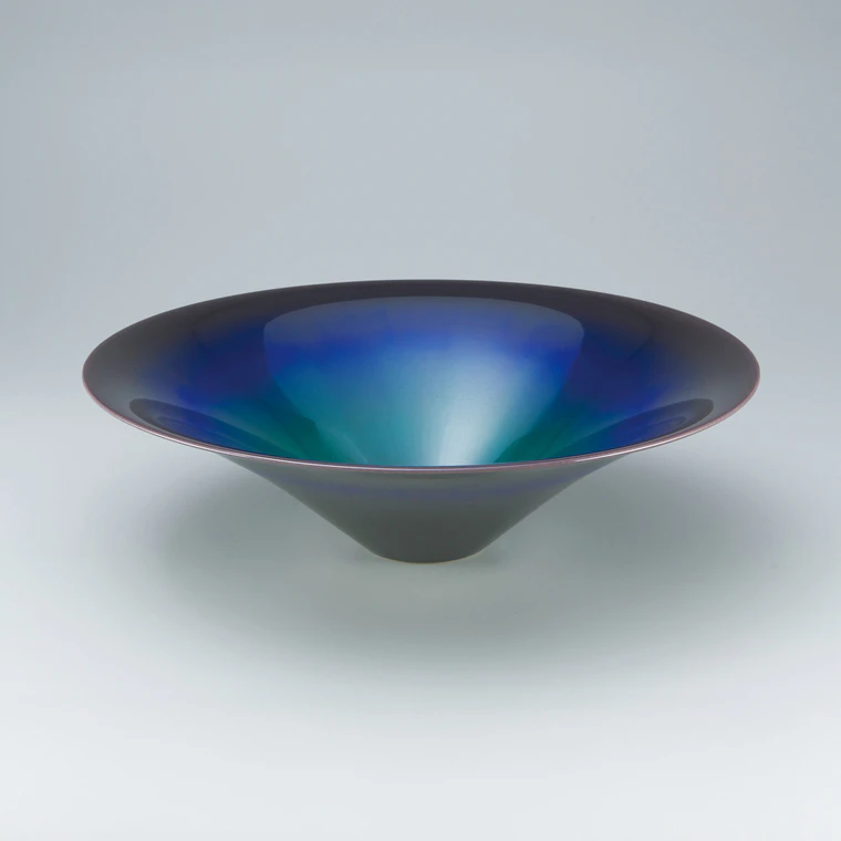 photo Bowl with Colored Glaze Decoration “Colored Landscape”