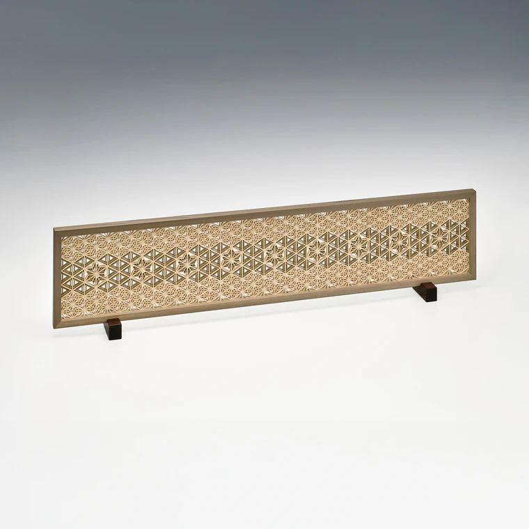 photo Kekkai Boundary for Tea Ceremony of Jindai Cedar Wood in Kumiko Woodwork