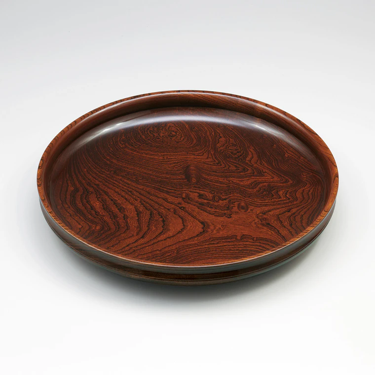 photo Plate of Zelkova Wood Finished in Wiped Urushi