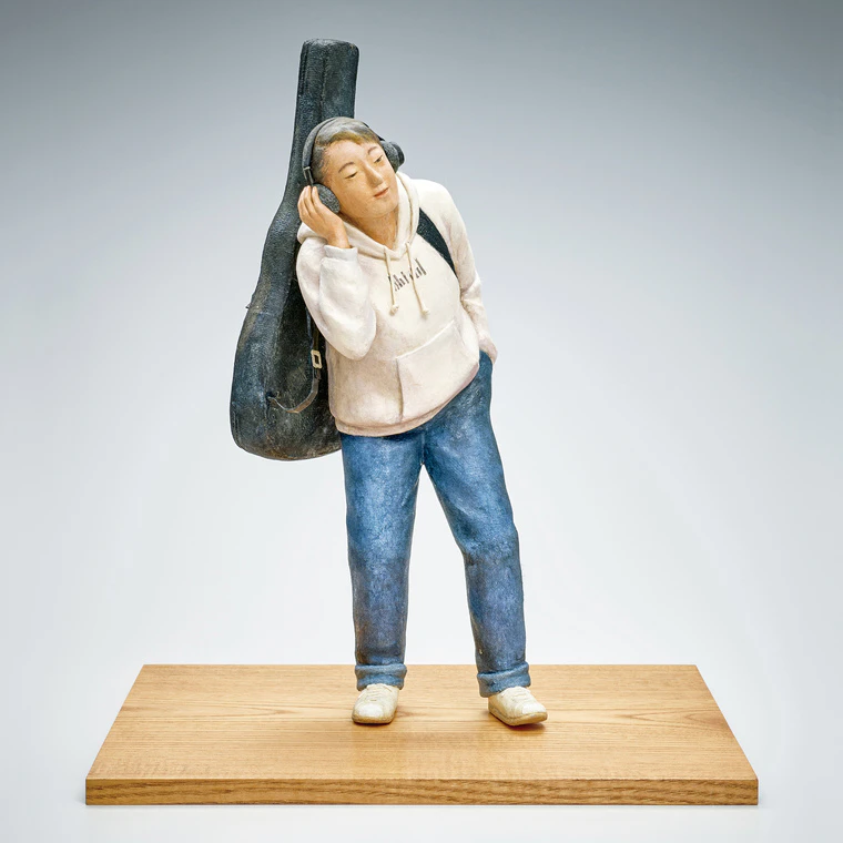 photo Doll Formed with Tōso Over Wooden Core and Covered with Cloth and Washi Paper “Rhythm”
