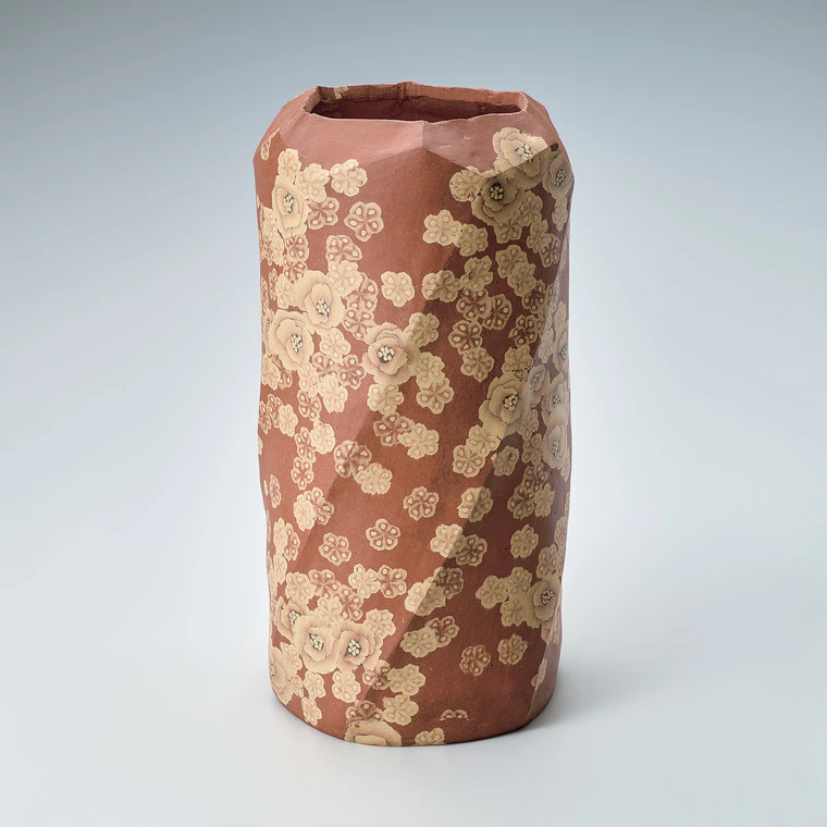 photo Mumyōi Jar with Marbled Flower Design