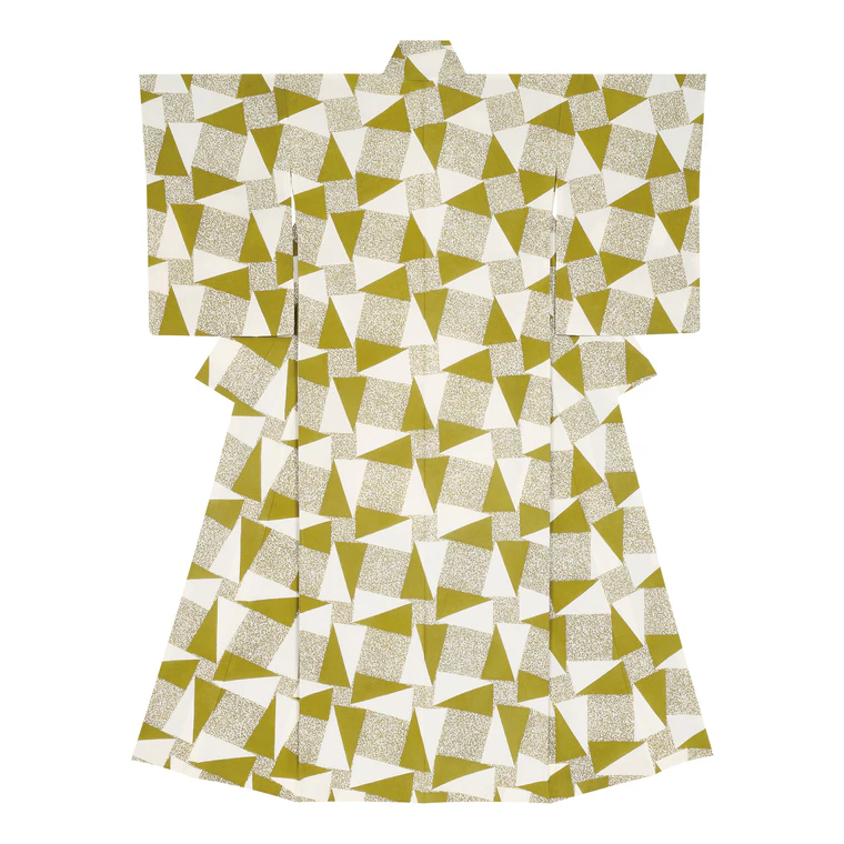 photo Kimono with Design in Yūzen Dyeing “Topological Pattern of Four Petal Flowers”