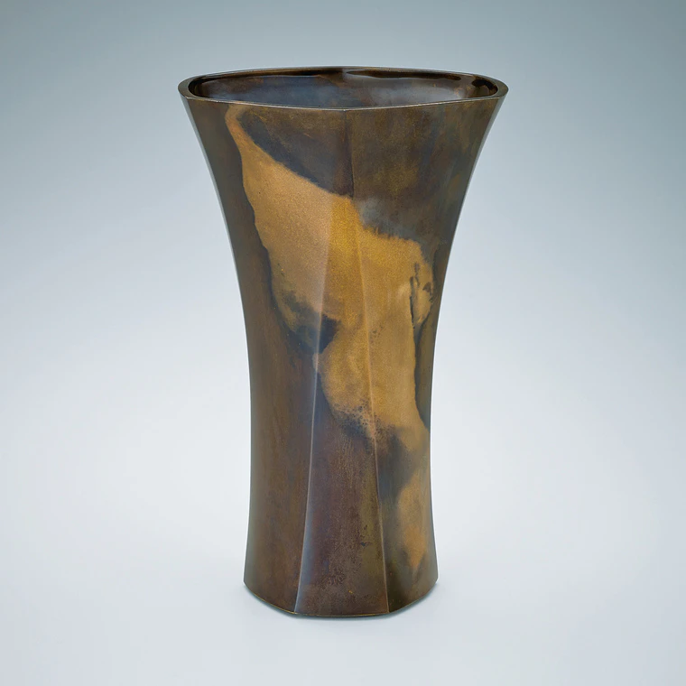 photo Flower Vessel Cast in Two Different Metals
