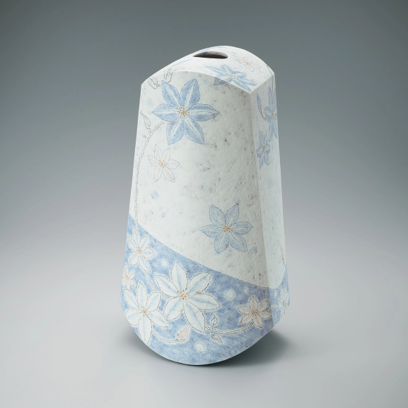 Flower Vessel with Design in Chalk Drawing “Sublimate”