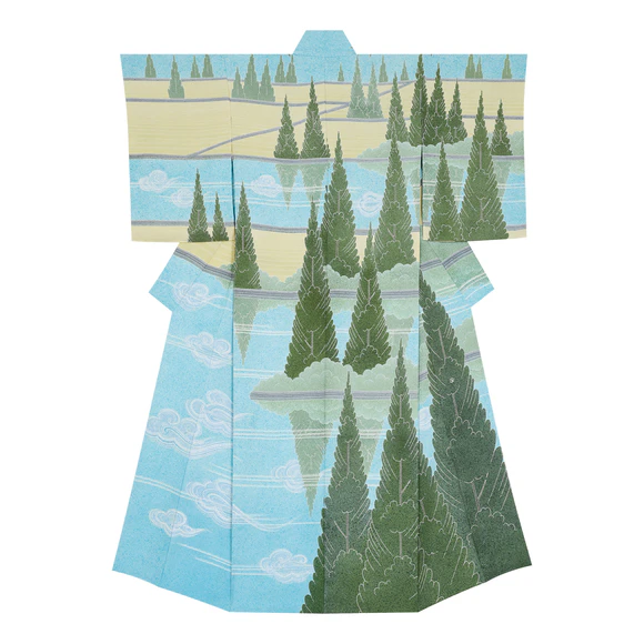 Formal Kimono with Design in Yūzen Dyeing “Clear Day”