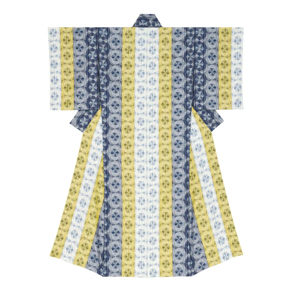 Kimono Dyed with Vegetable Dye and with Kasuri “Rondo of Scenery”