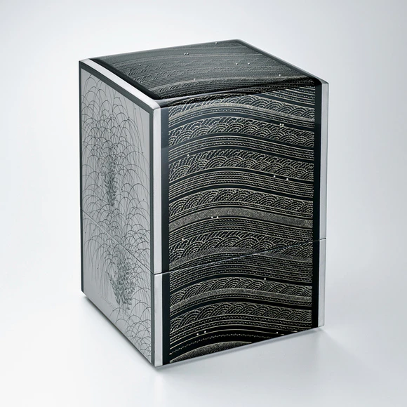 Box with Design in Chinkin and Inlay “Village of Mountain and Sea”