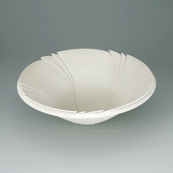 Ceramic Ware with Engraved Design and Charcoal Finish