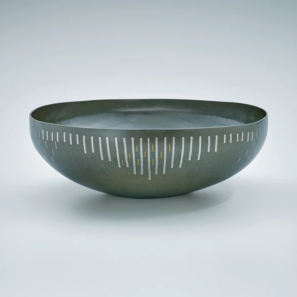 Forged Shibuichi Bowl with Inlay