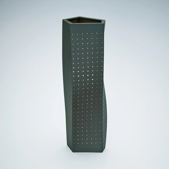 Flower Vessel of Iron with Inlay “Nuance”