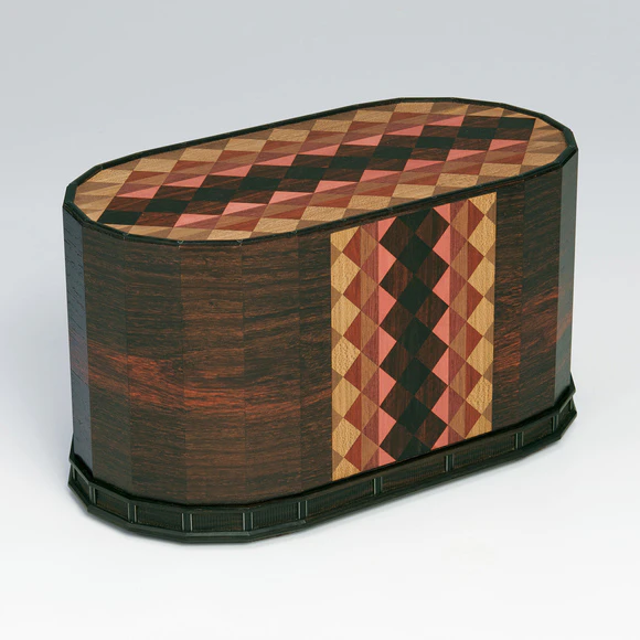 Box of Red Sandal Wood with Marquetry Design “Autumn Colors”