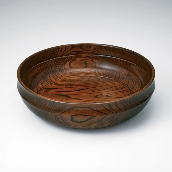 Bowl of Chinese Mahogany Wood Finished in Wiped Urushi